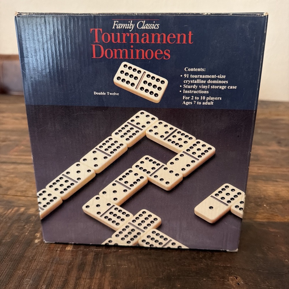 Pressman Tournament Dominoes Double Six 1993 w/ Storage Case & Box Used!